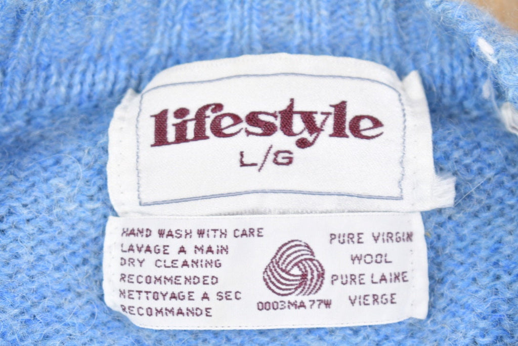 Vintage 1980s Knitted V Neck Sweater