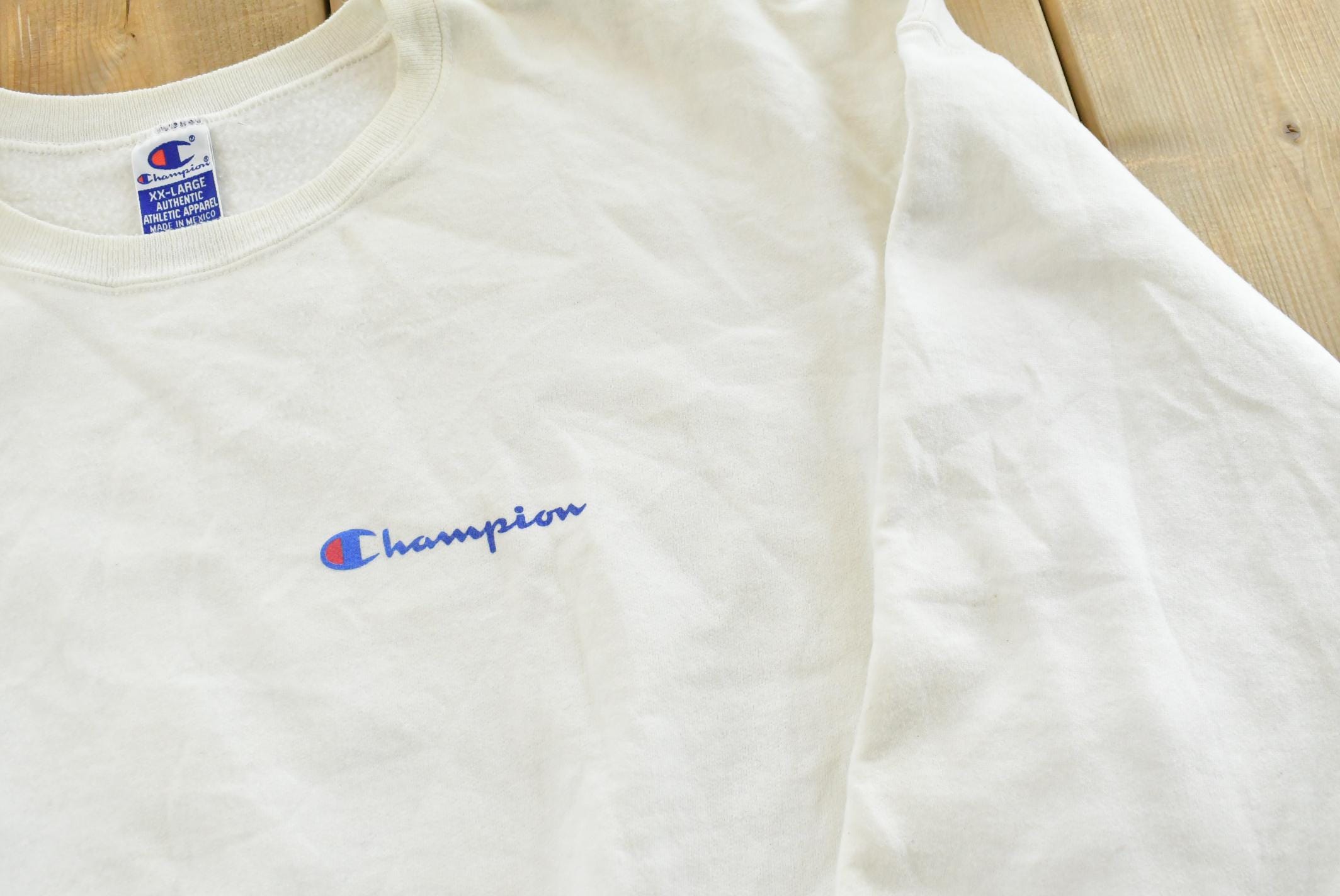 Vintage 1990s Champion Spellout Crewneck Sweatshirt Men's M