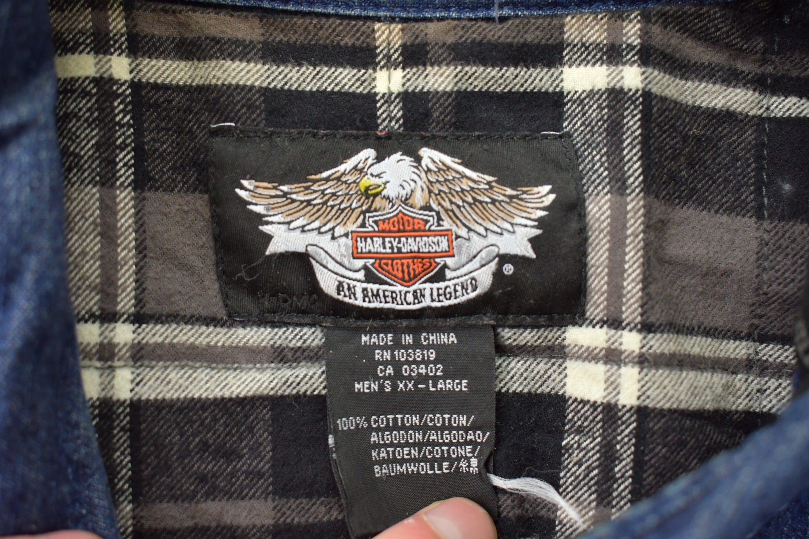 Vintage 1990s Harley Davidson Denim Jean Jacket