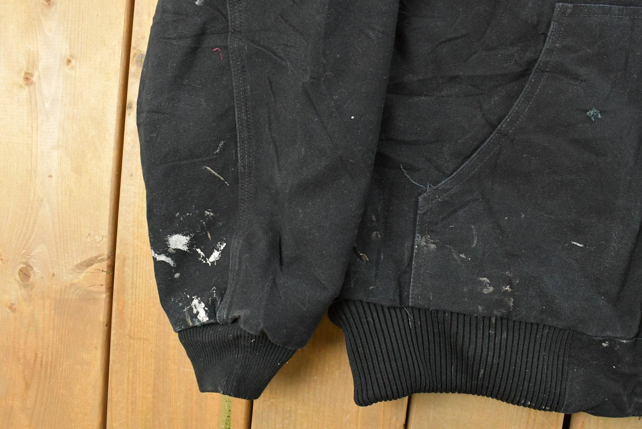 Vintage 1990s Carhartt Distressed Canvas Hooded Jacket Men's Large Tall