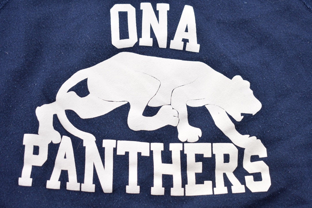 Vintage 1990s ONA Panthers Collegiate Crewneck / NCAA Sweatshirt / Sportswear / Americana