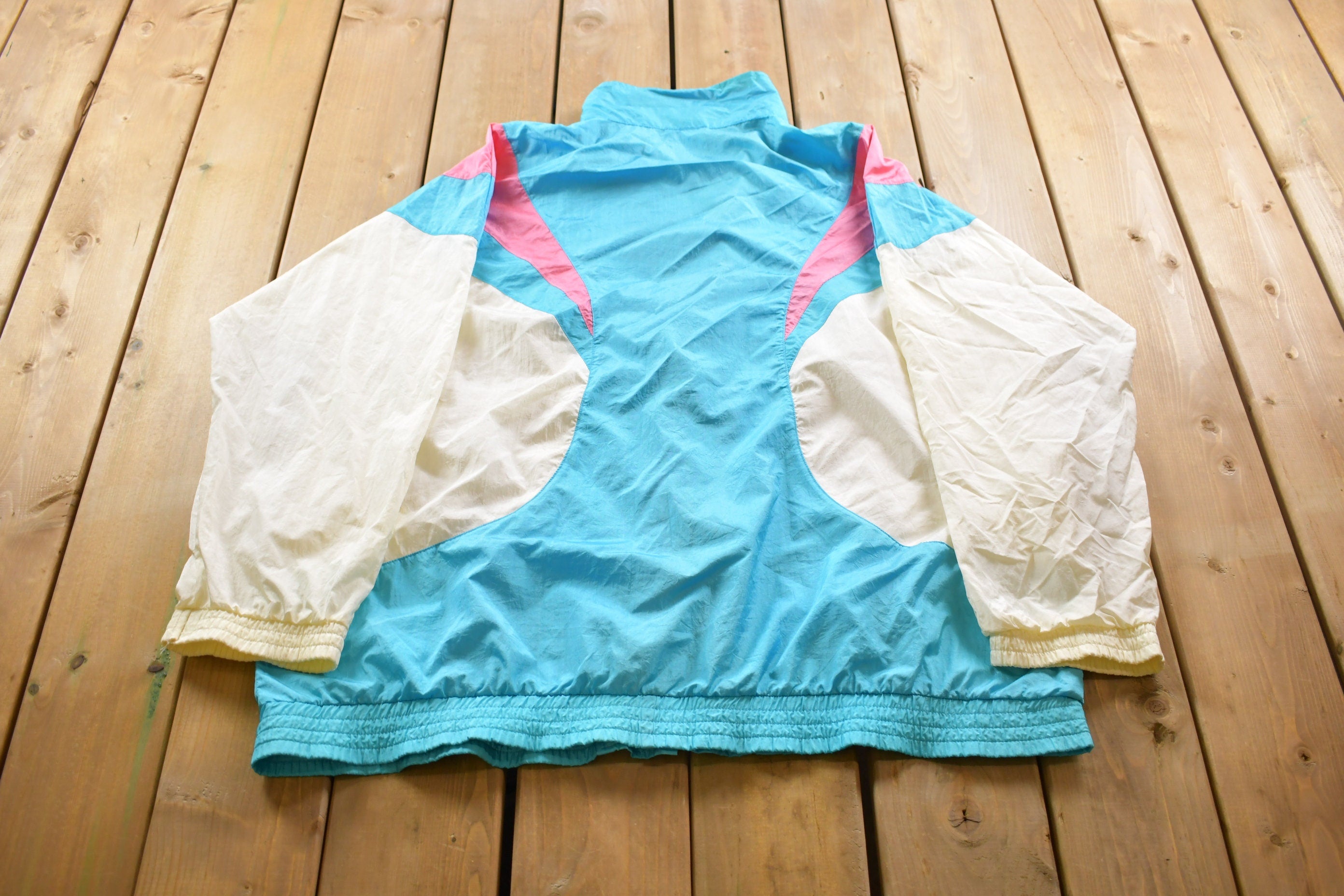 Vintage 1990s Pastel Bridge Gate Windbreaker Jacket