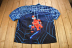 Vintage 2002 Spiderman All Over Print Button Up T-Shirt