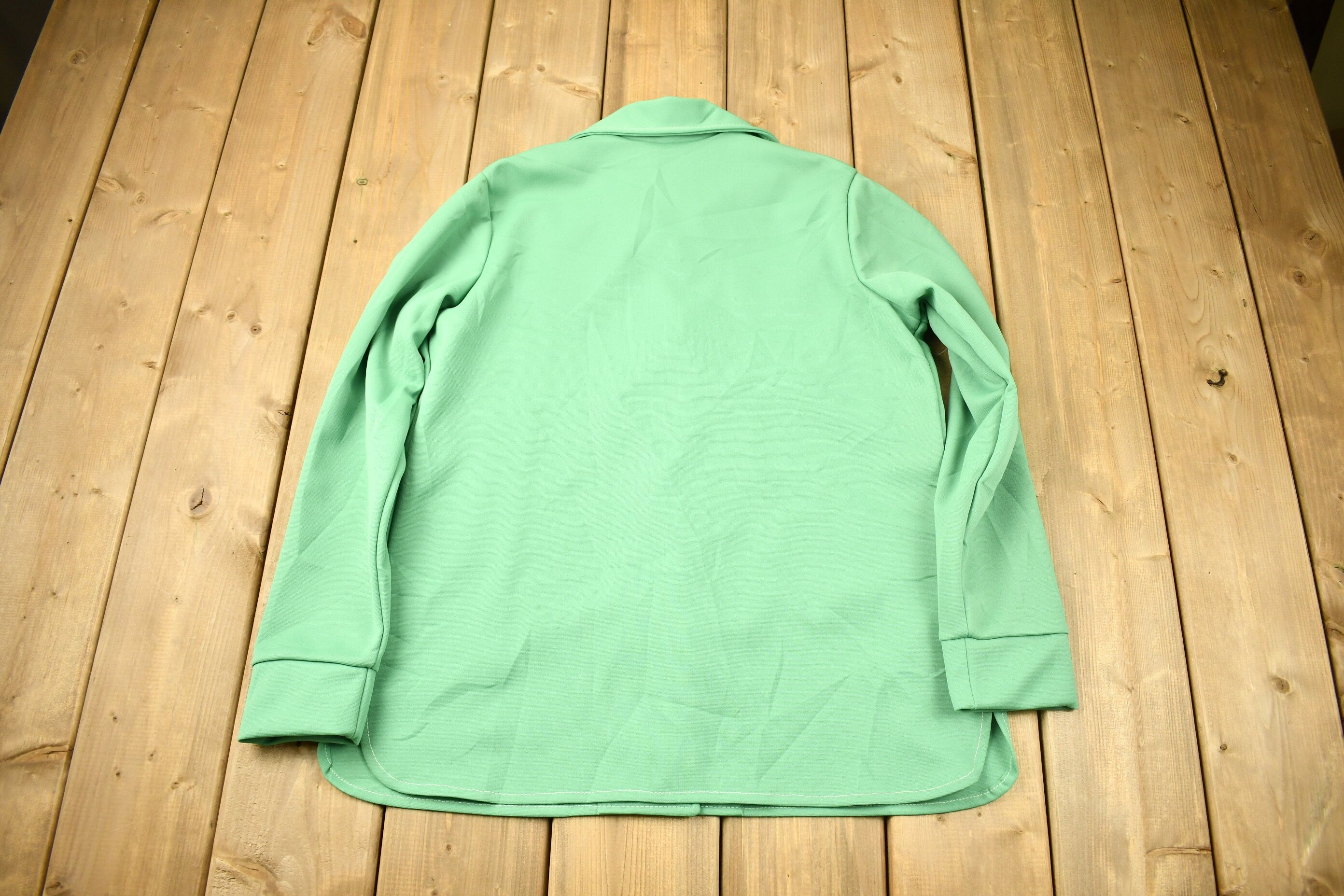 Vintage 1970s Lime Green Button Up Shirt