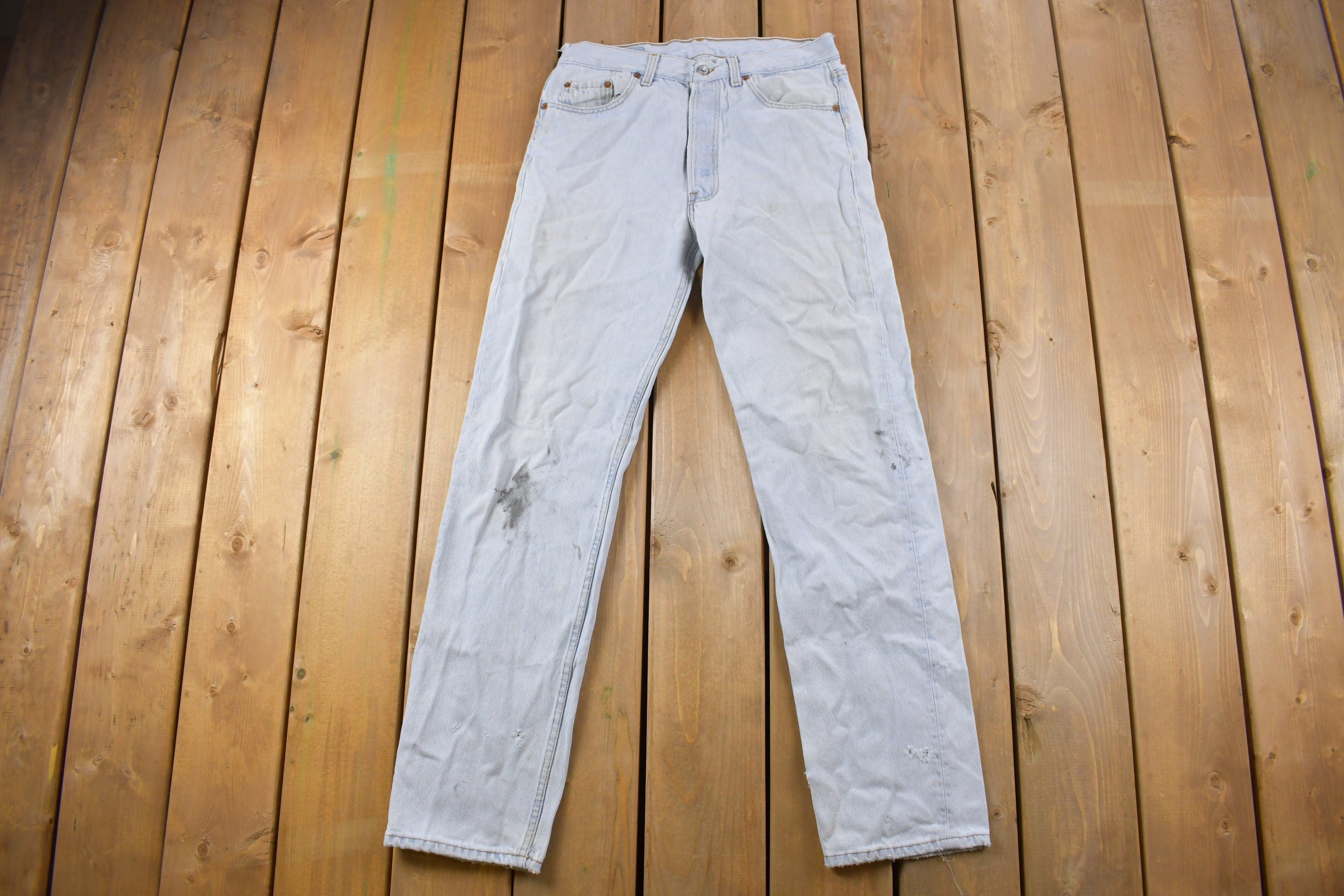 Vintage 1990s Levi's 501 Red Tab Distressed Denim Jeans Size 30 x 32