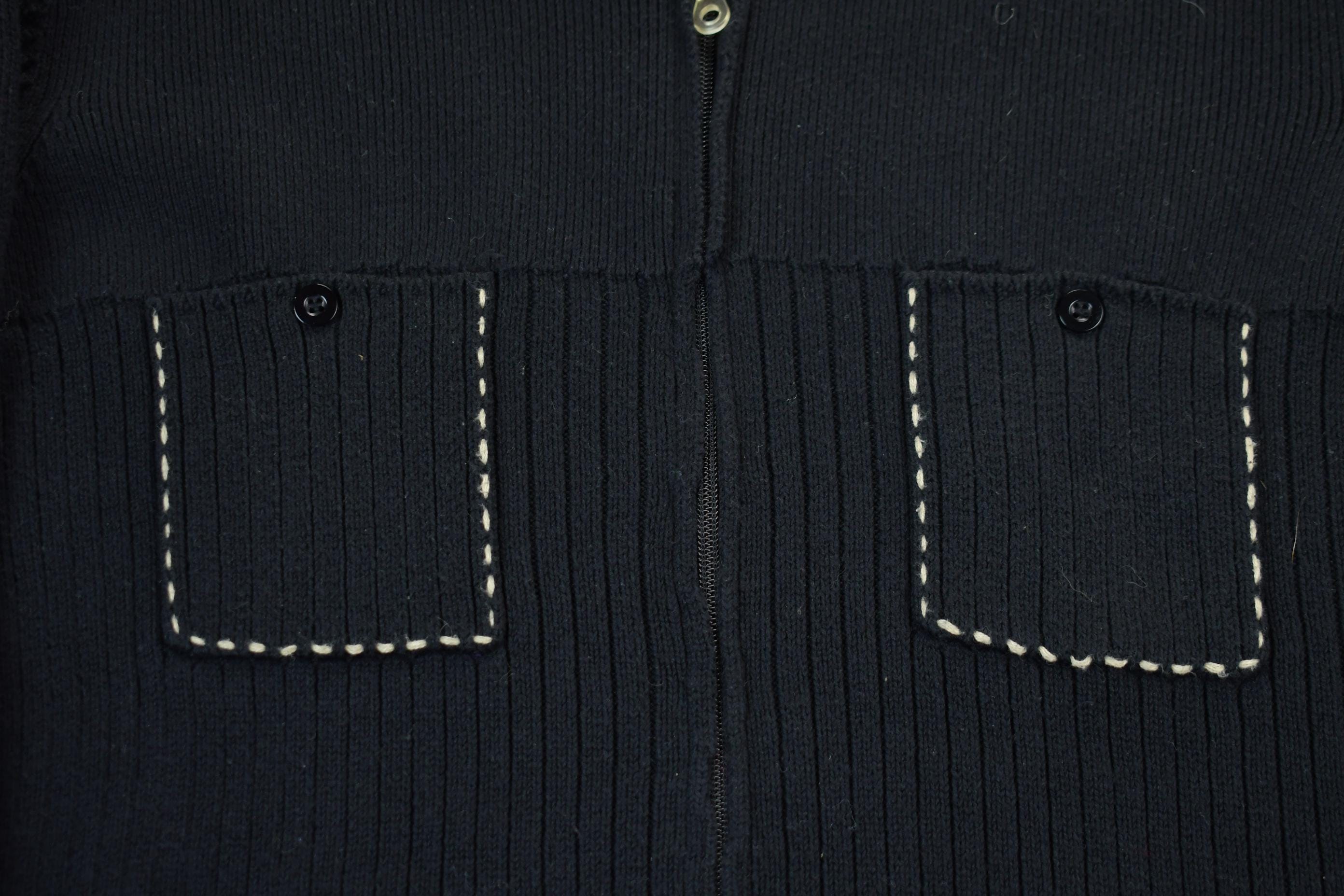 Vintage 1990s Black CYC Knit Cardigan Sweater