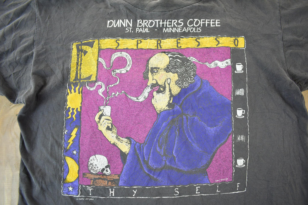 Vintage 1990s Dunn Brothers Coffee Graphic T-Shirt