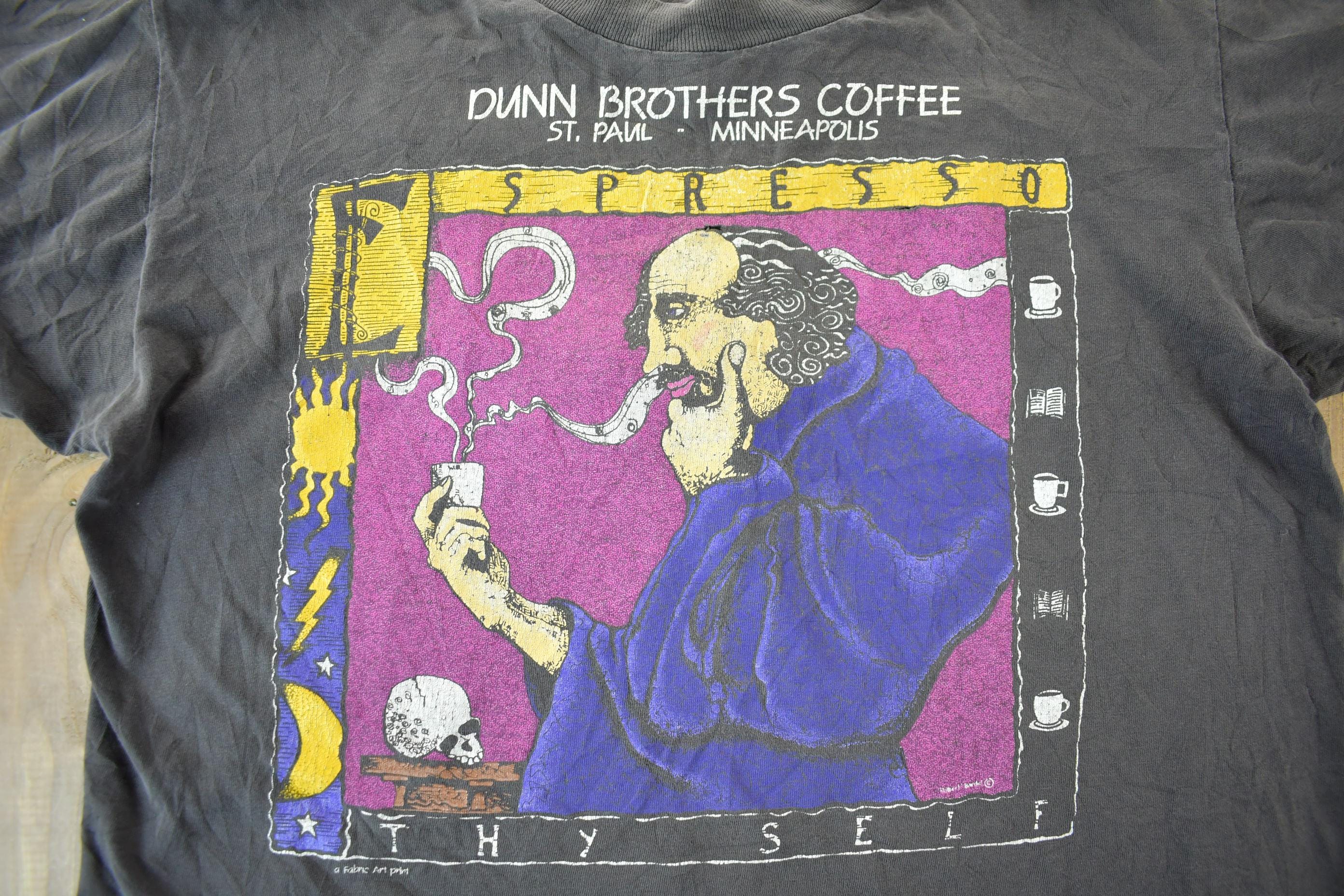 Vintage 1990s Dunn Brothers Coffee Graphic T-Shirt