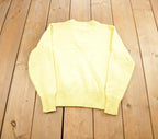 Vintage 1970s School Apparel Knit V-Neck Sweater Made In USA