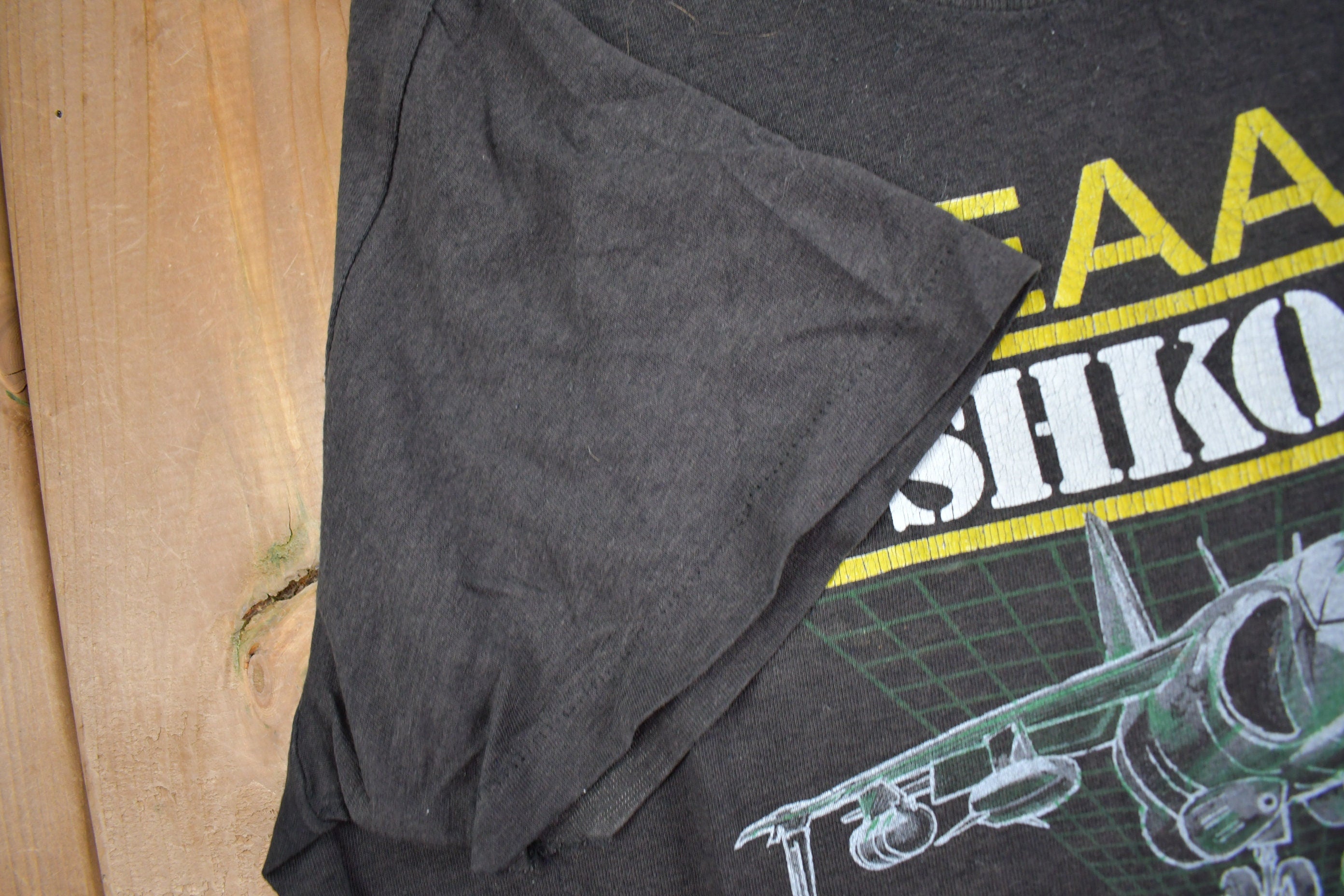 Vintage 1980s EAA Oshkosh Harrier Jet Graphic T Shirt