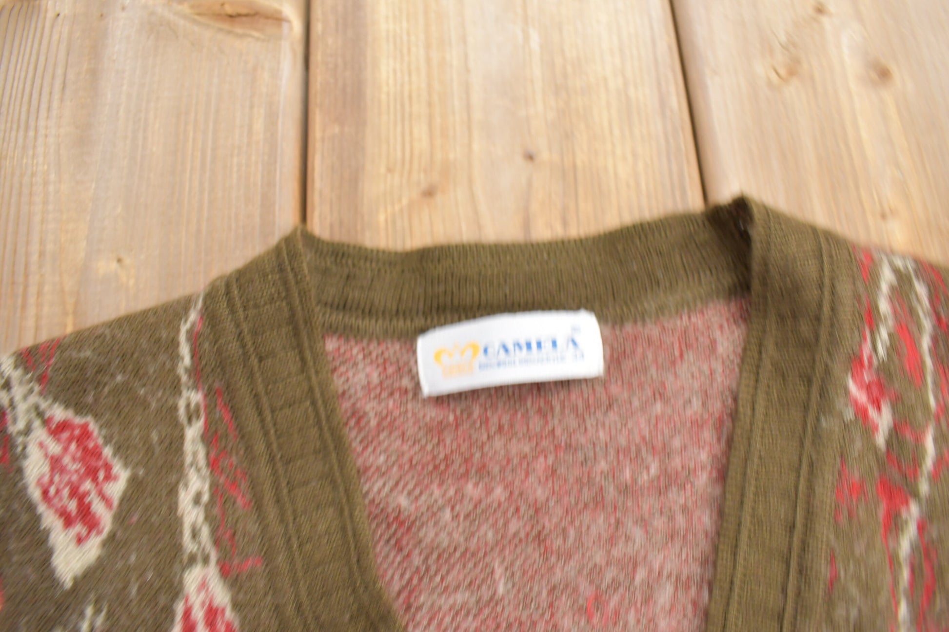 Vintage 1980s All Over Geometric Pattern Knitted Cardigan Sweater