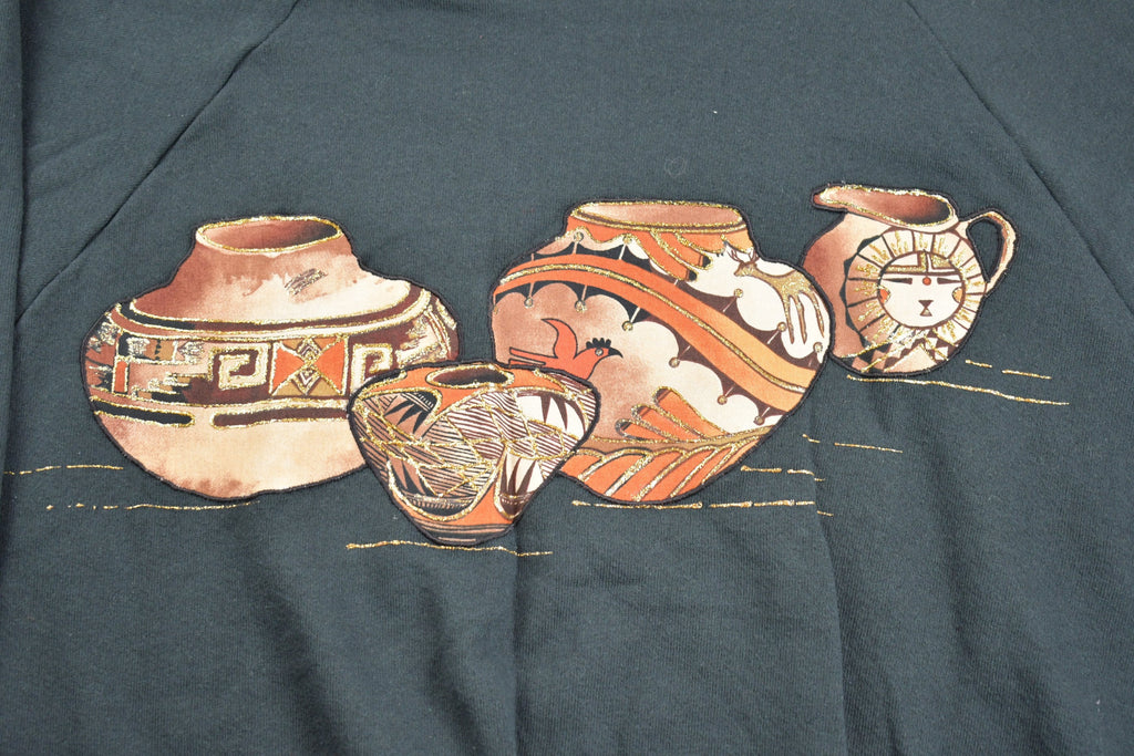Vintage 1990s Cute Pueblo Pottery Crewneck Sweater