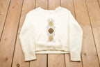 Vintage 1990s Knitted Argyle V-Neck Sweater