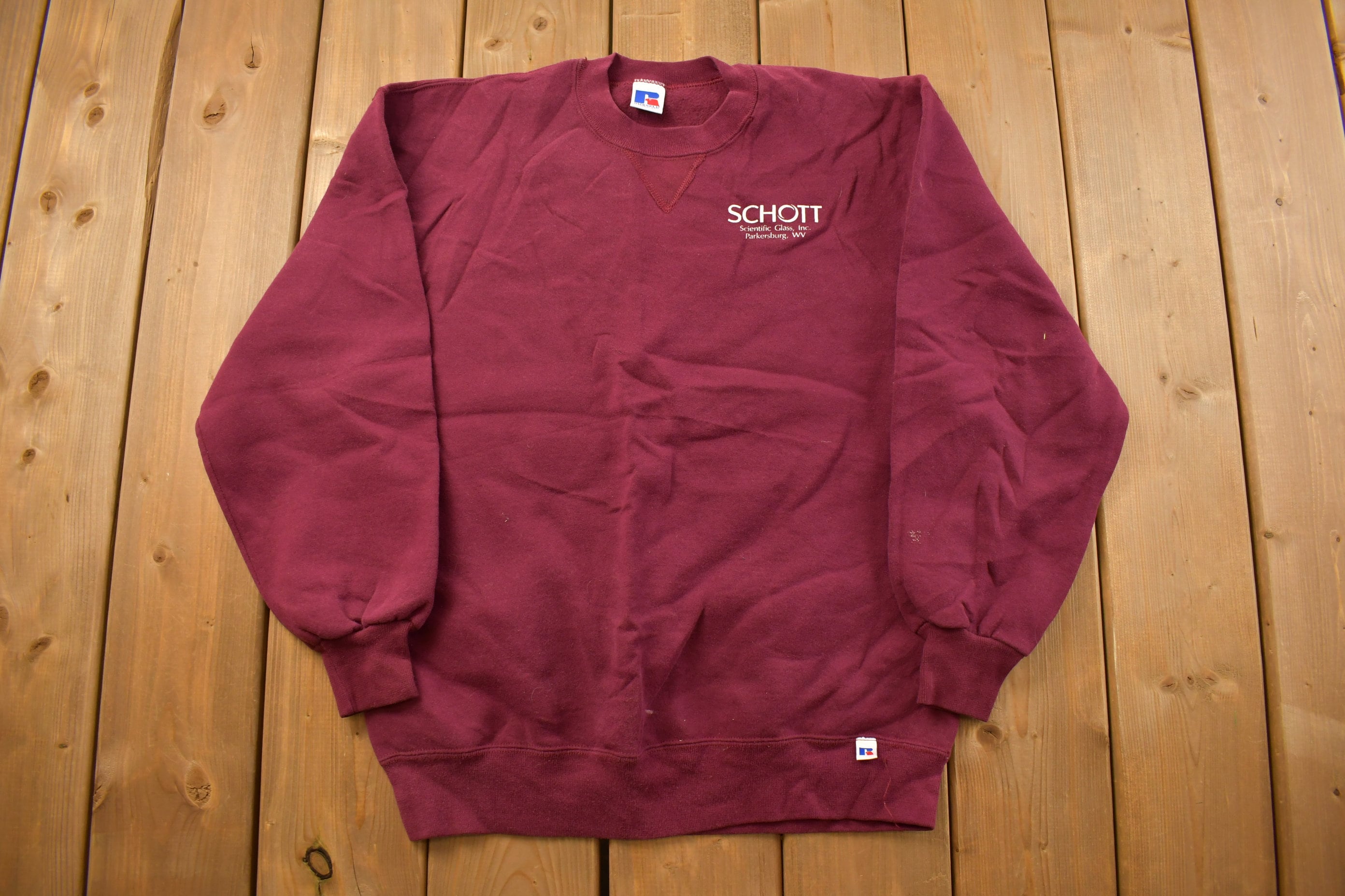 Vintage 1990s Schott Scientific Glass Russell Crewneck Sweatshirt
