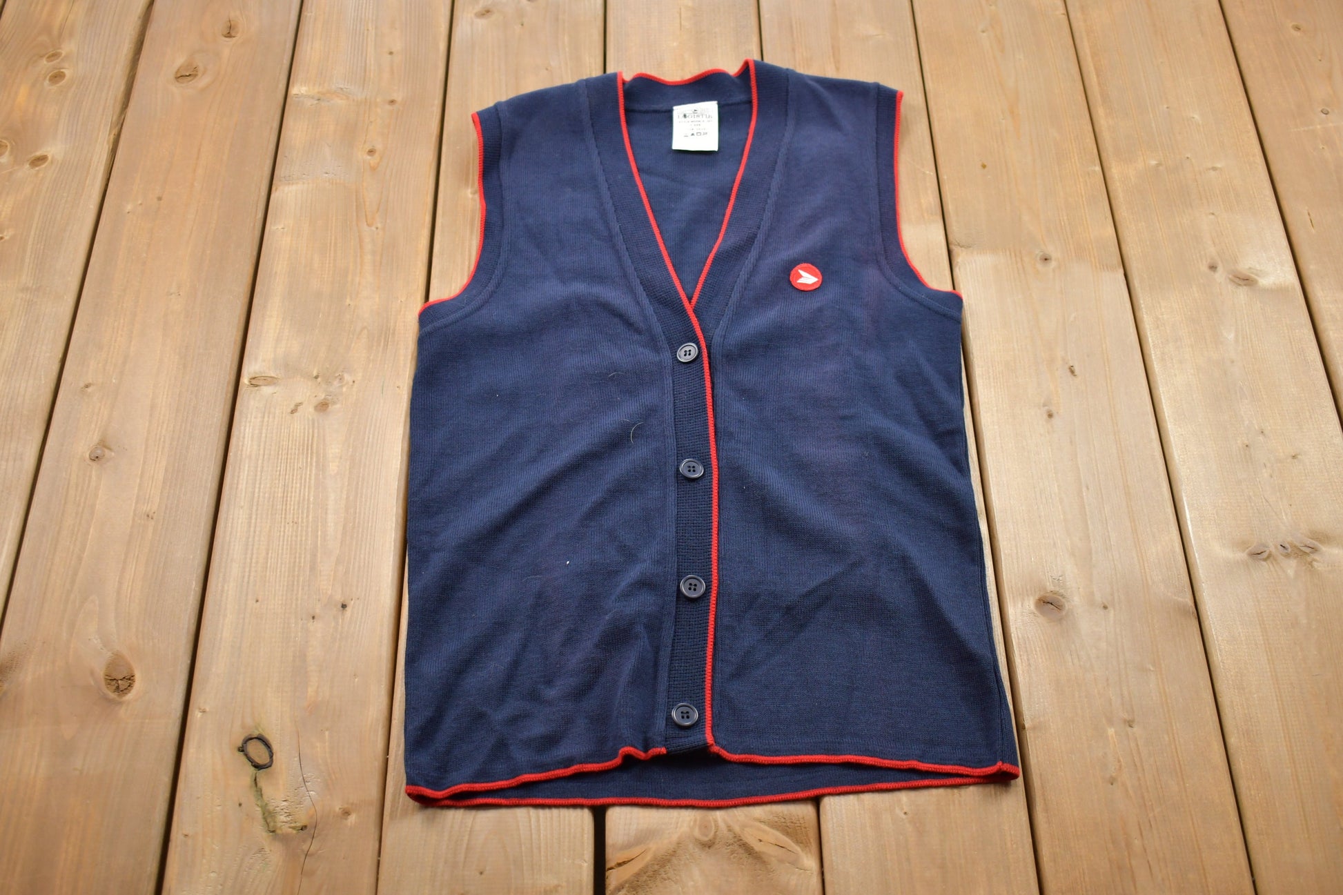 Vintage 1990s Canada Post Knitted Cardigan Sweater Vest