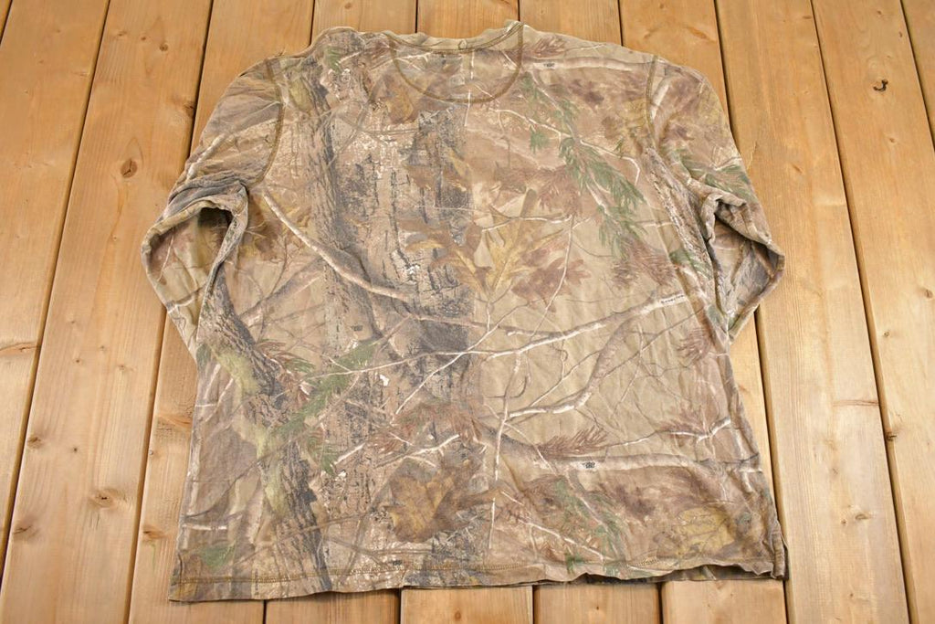 Vintage 1990s Gander Realtree Camo Quarter Button Crew Neck Shirt Mens XL