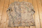 Vintage 1990s Gander Realtree Camo Quarter Button Crew Neck Shirt Mens XL