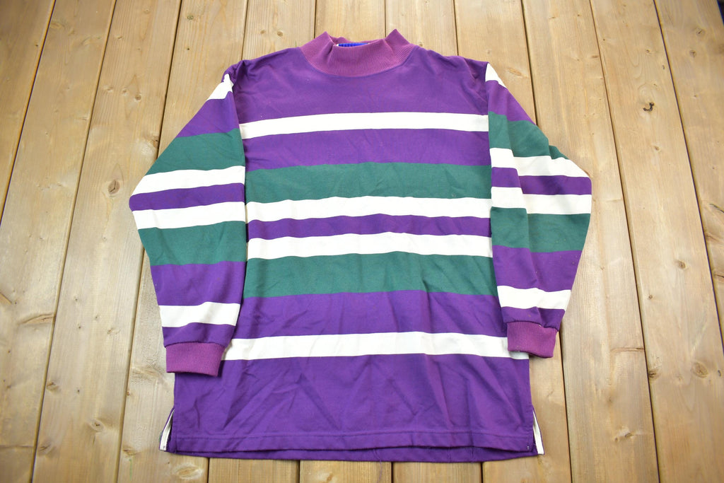 Vintage 1990s Striped Crewneck Sweatshirt