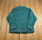 Vintage 1990s Northern Reflections Abstract Pattern Fleece Sweater Made In Canada