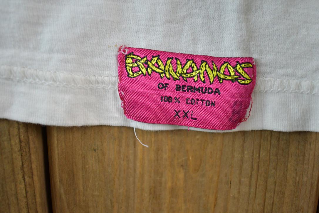 Vintage 1990s Bermuda Bananas Sailing Souvenir Single Stitch Graphic Print T-Shirt Made In USA