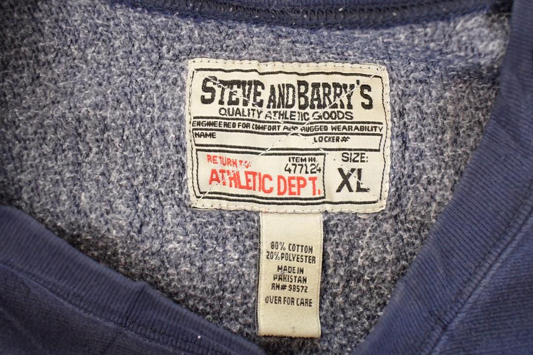 Vintage 1990s Steve And Barry's Embroidered USA Crossgrain Crewneck Sweatshirt Mens L