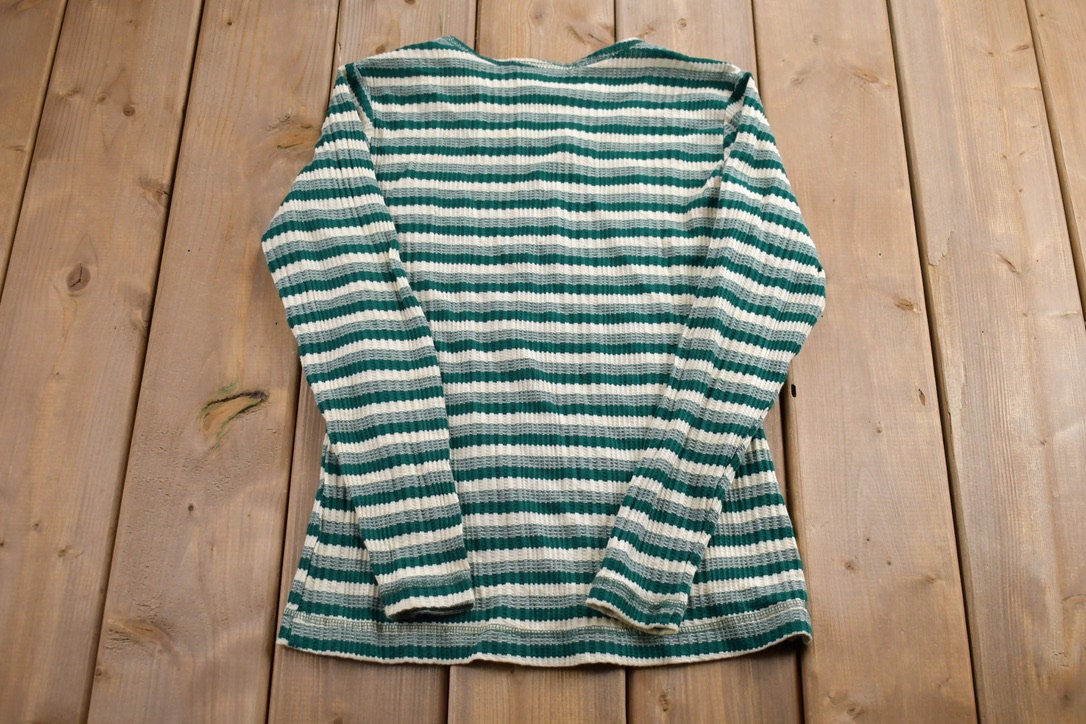 Vintage 1990s Cute Stripped Knitted Cardigan Sweater