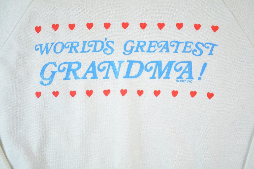 Vintage 1987 Worlds Best Grandma Cute Souvenir Crewneck Sweatshirt Made In USA