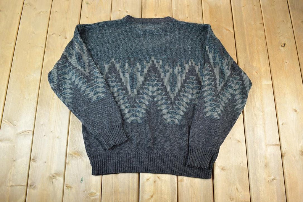 Vintage 1990s De Sonos Knit Abstract Pattern Crewneck Sweater
