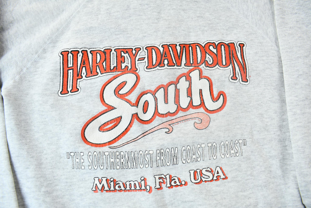 Vintage 1990 Harley Davidson South Miami Graphic Hoodie
