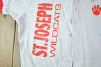 Vintage 1990s St Josephs Wildcats Baseball Style Signal Sports Button Up Souvenir Single Stitch Graphic Print T-Shirt Made In USA