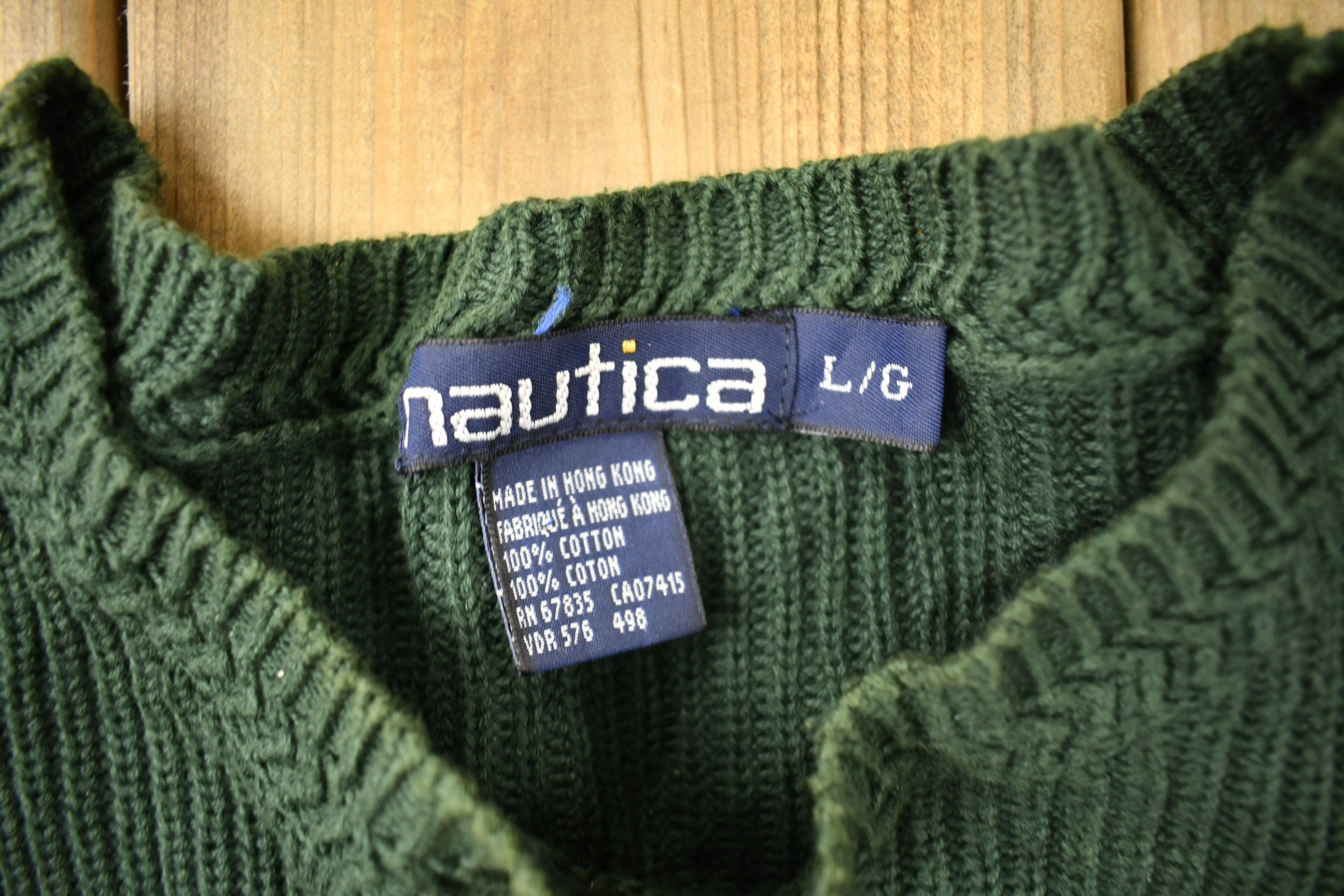 Vintage 1990s Nautica 3D Cable Knit Crewneck Sweater / Vintage 90s Crewneck / Color Block Pattern / / Streetwear / Colorful