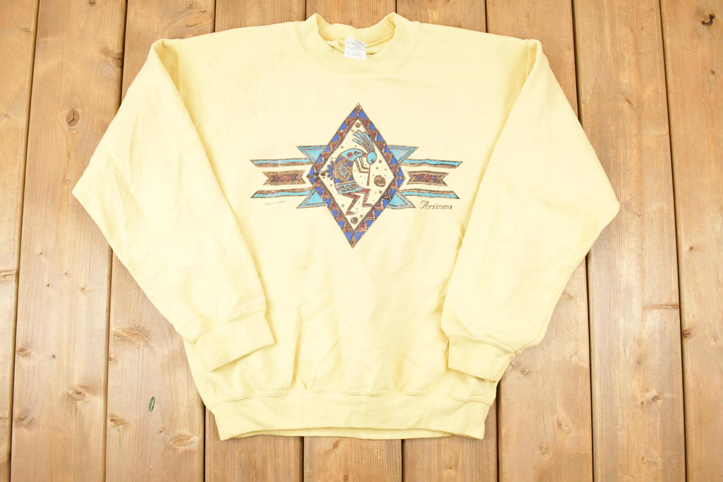 Vintage 1990s Arizona Aztec Graphic Print Crewneck Sweatshirt Men's M