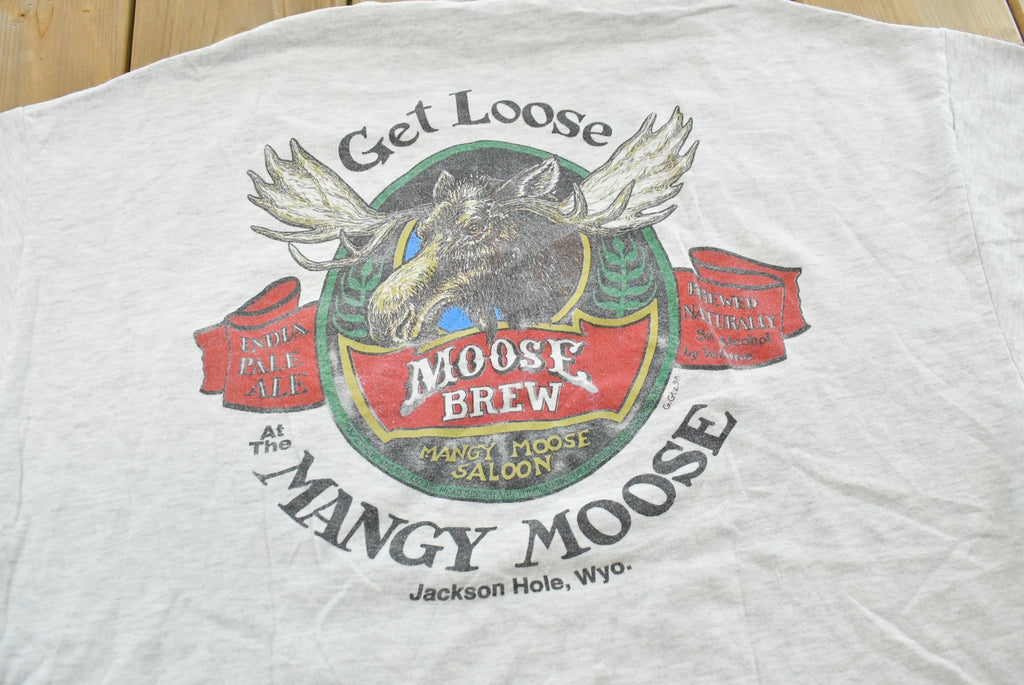 Vintage 1990s Jackson Hole Wyoming Mangy Moose Bar Souvenir Pocket T-Shirt Mens L  Streetwear  90s Vacation Tee  Travel  Hanes Beefy