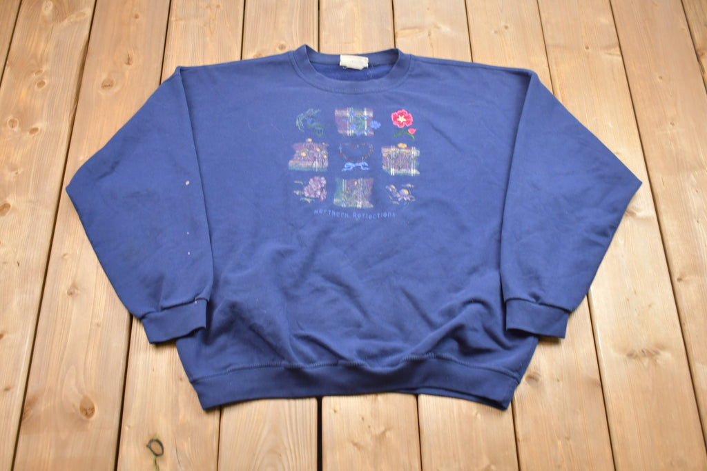 Vintage 1990s Northern Reflections Floral Crewneck / 90s Crewneck / Nature / Vintage Sweatshirt / American Streetwear / Pullover Sweatshirt