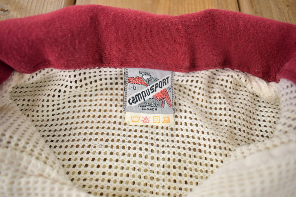 Vintage 1980s Striped Mesh Polo Shirt Made In Canada