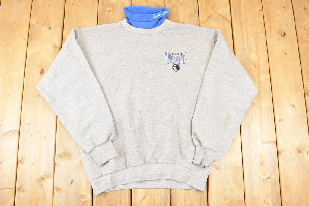 Vintage 1990s Minnesota Timberwolves NBA Turtleneck Sweatshirt Mens M