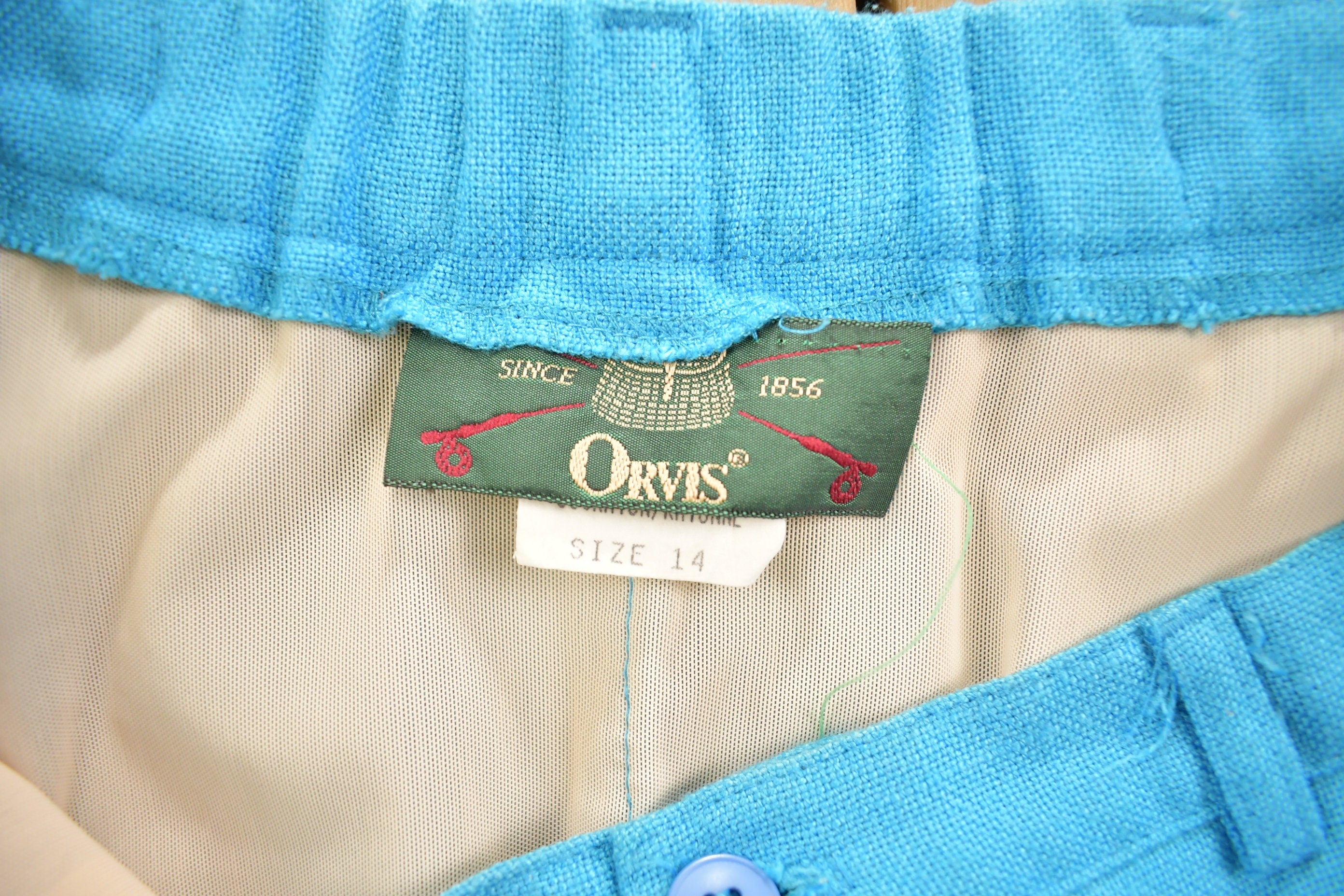 Vintage 1990's Blue Orvis Summer Pants 30-32 x 27.5