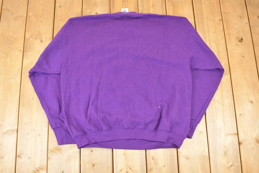 Vintage 1998 Minnesota Purple Pride Graphic Print NFL Crewneck Sweatshirt Men's L