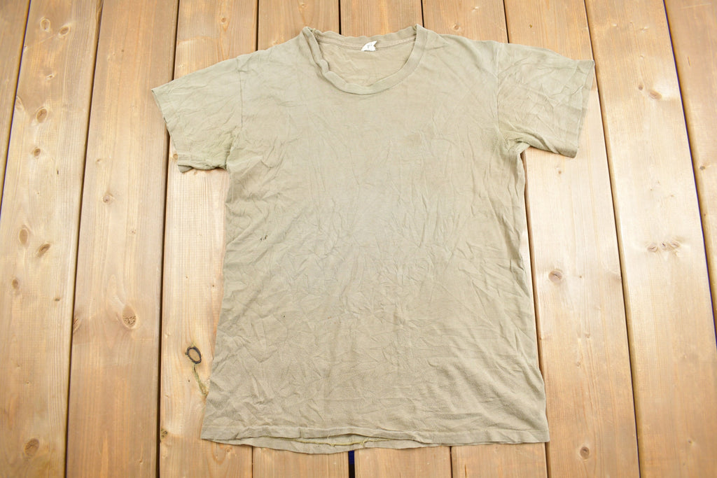 Vintage 1980s Blank Beige T Shirt