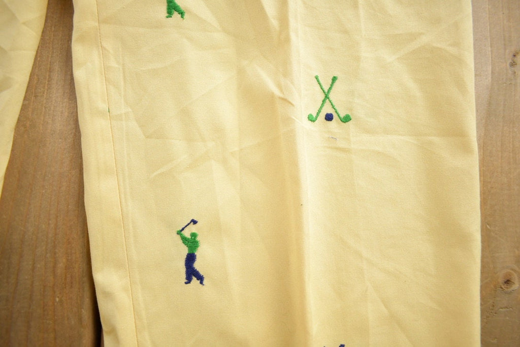 Vintage 1980s Wedge Wood Embroidered Golf Trousers Size 32x30