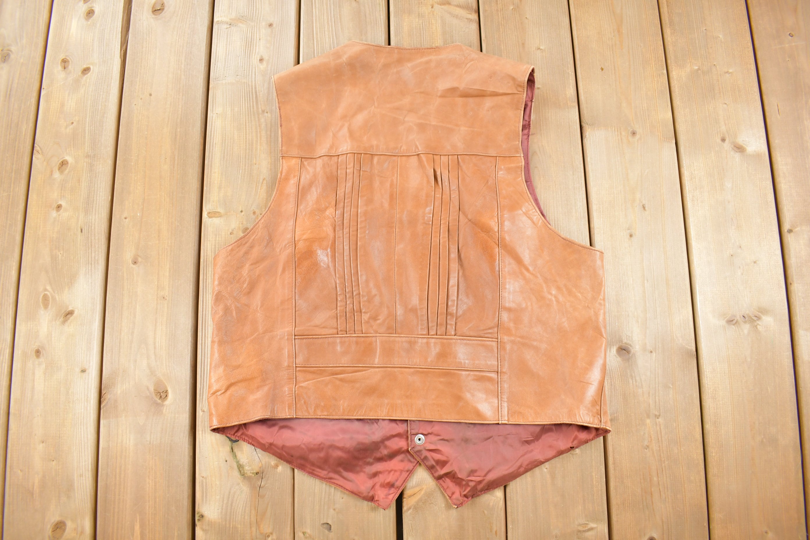 Vintage 1980s Cevys Brown Leather Vest