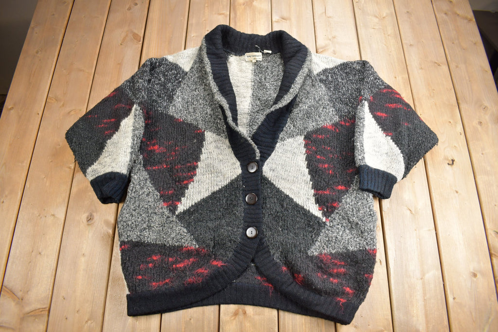 Vintage 1990s Tony Lambert Shawl Collar Knit Cardigan Sweater