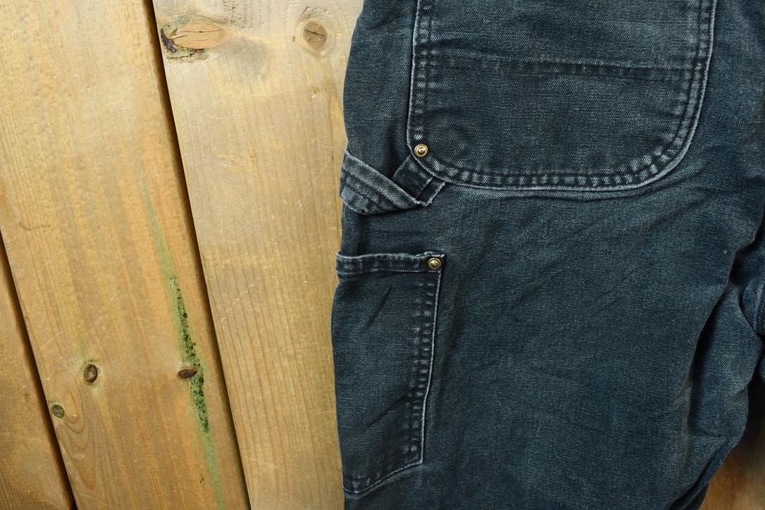 Vintage 2000s Double Knee Riveted Carhartt Dungaree Work Pants Size 29 x 30