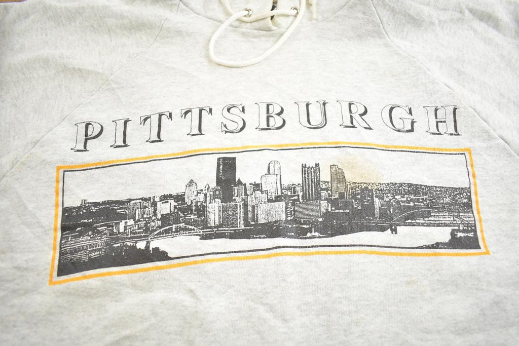 Vintage 1990s Pittsburgh Souvenir Travel Hoodie Made In USA