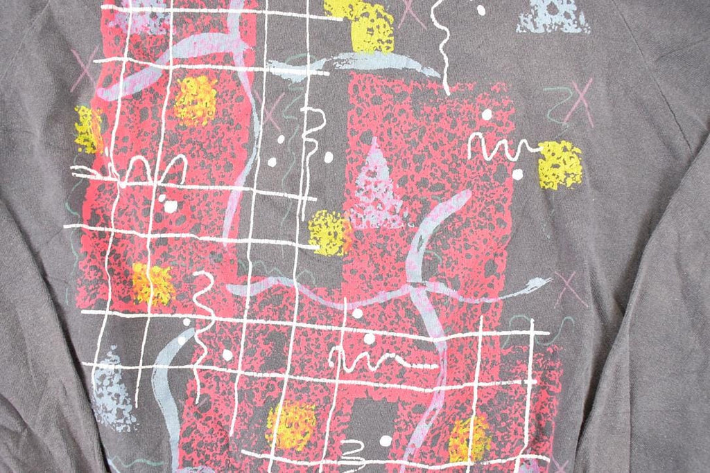 Vintage 1984 A Company Of Friends Abstract Graphic Print Crewneck Sweatshirt Mens S