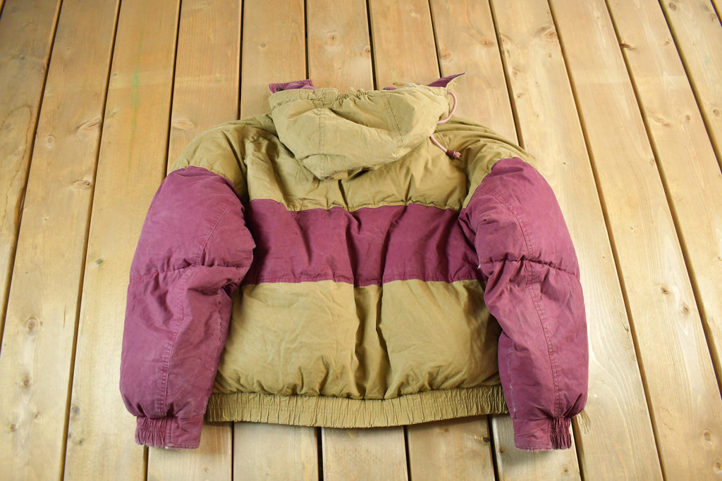 Vintage 1990s Trail Designs Reversible Down Puffer Jacket Men's Short Large  90s Coat  Outdoor  Winter  Insulated