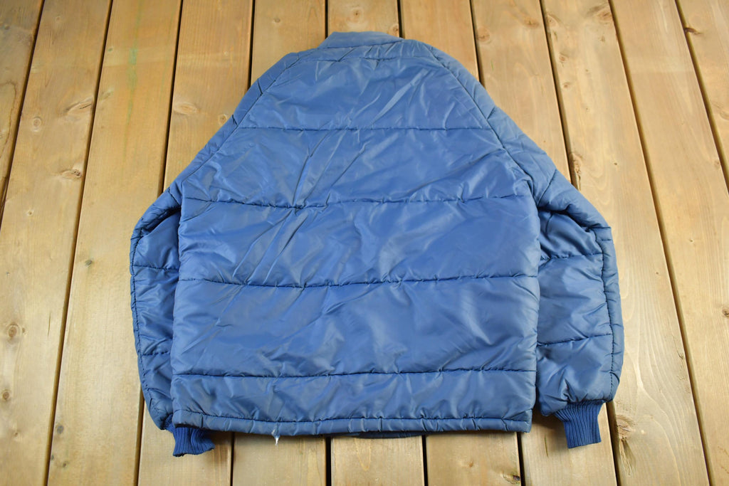 Vintage 80s Blue Nylon Puffer Jacket - Men's Medium