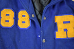 Vintage 1970s Trophy Jackets Rice Lake Number 88 Leather & Wool Varsity Jacket Made In USA
