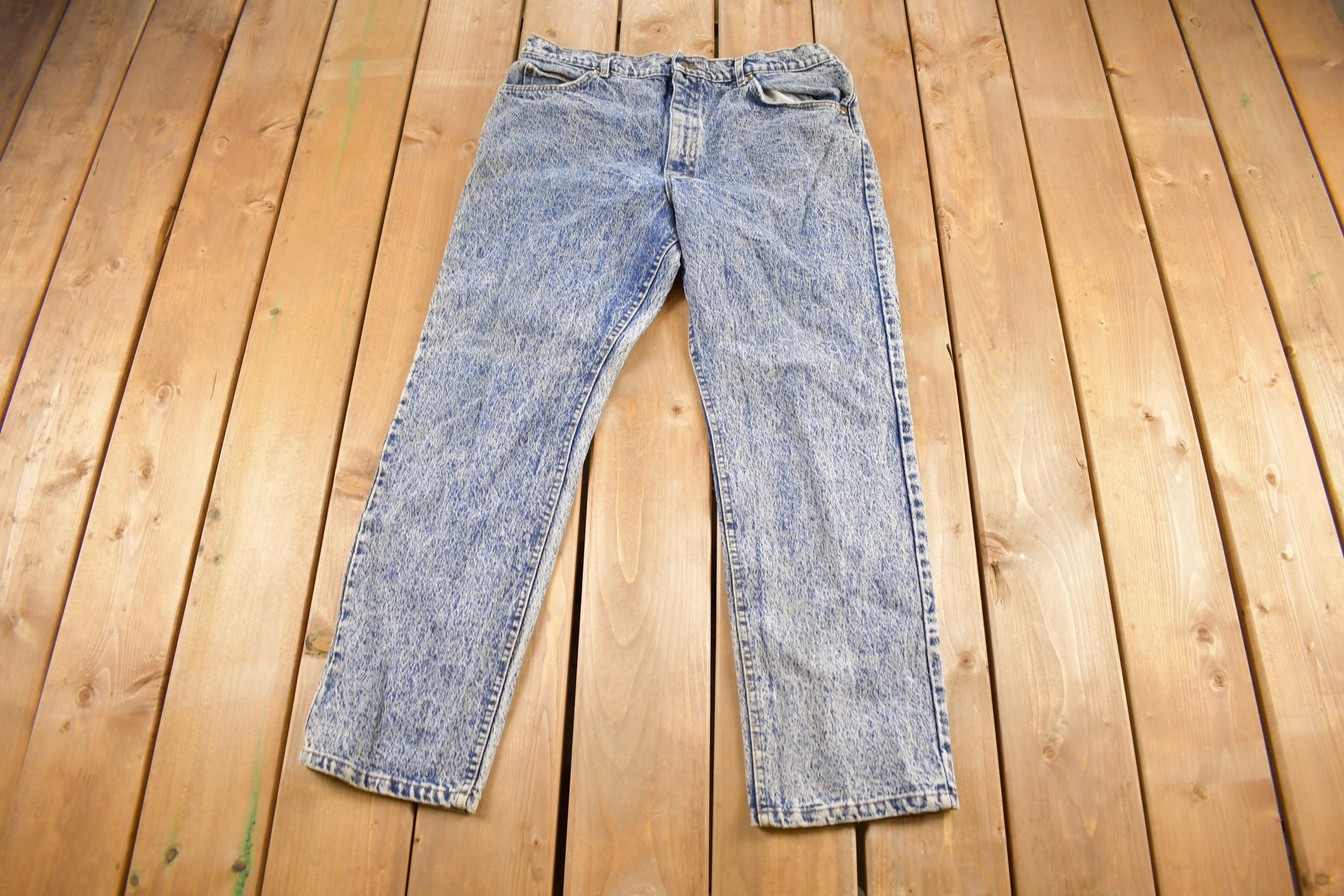 Vintage 1990s Lee Acid Wash Denim Jeans Size 36 x 27
