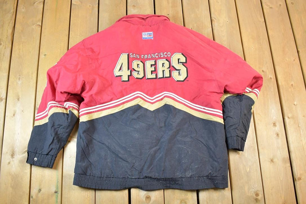 Vintage 1990s San Francisco 49ers Pro Line Logo Authentic NFL Football Quarter Zip Pullover Jacket